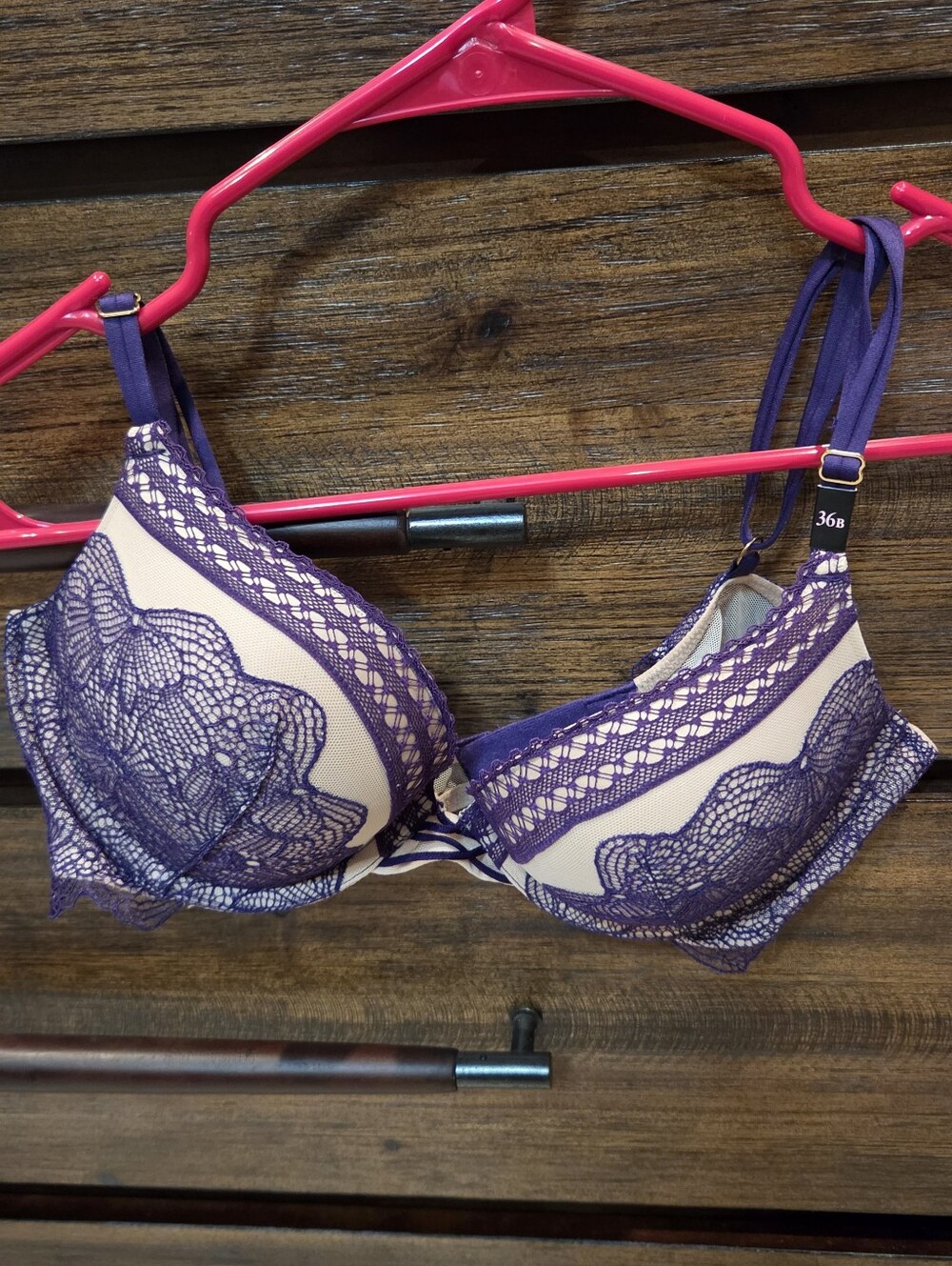 Victoria's Secret Purple Lace Underwire Bra - Women NEW 36B